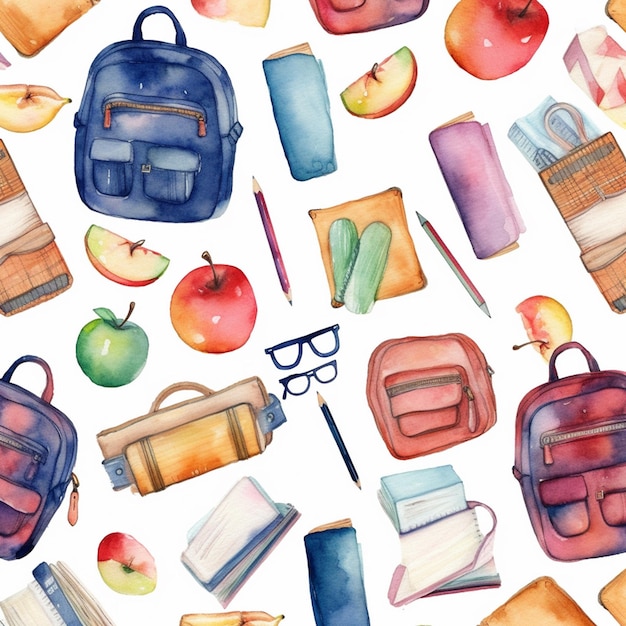 Foto back_to_school_watercolor_pattern