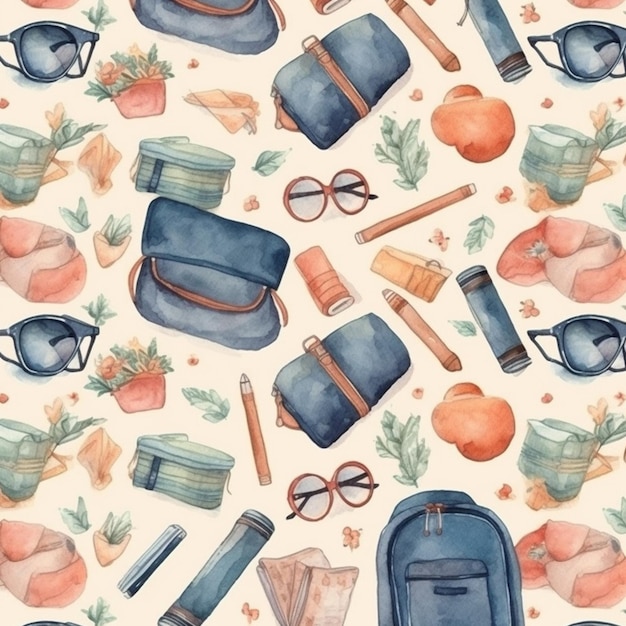 Foto back_to_school_watercolor_pattern