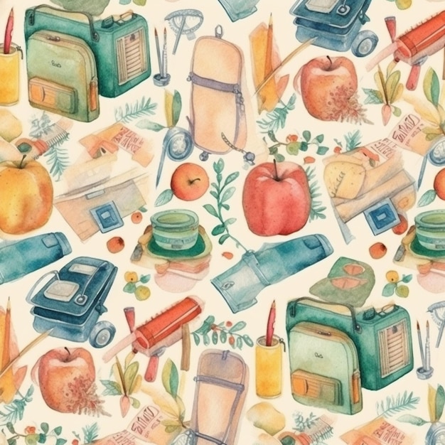 Foto back_to_school_watercolor_pattern