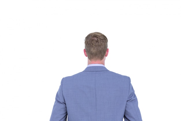 A back turned businessman on a background