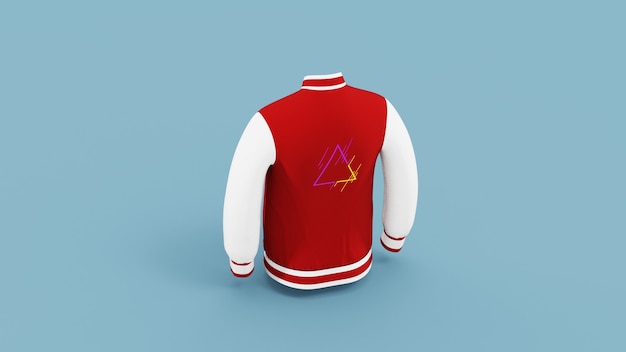 Back view of jacket with color background