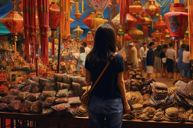 Back view of a person attending a Dragon Boat Festival