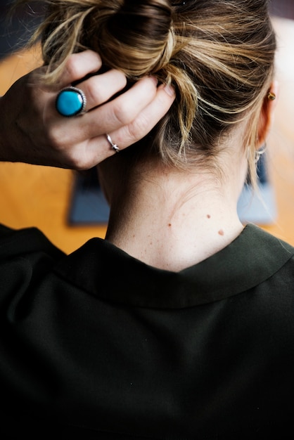 back view portrait of a woman
