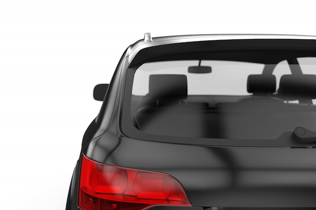 Back window car, mockup, 3D illustration