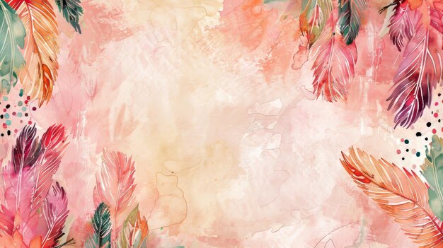 Photo backdrop of boho chic watercolors