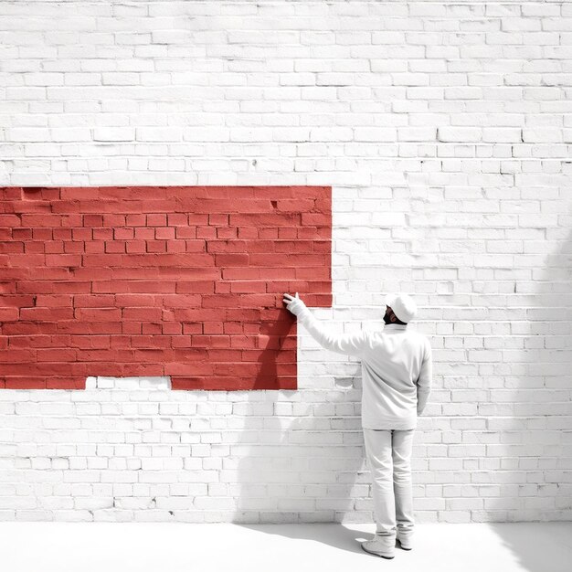 Photo backdrop consisting of a brick wall