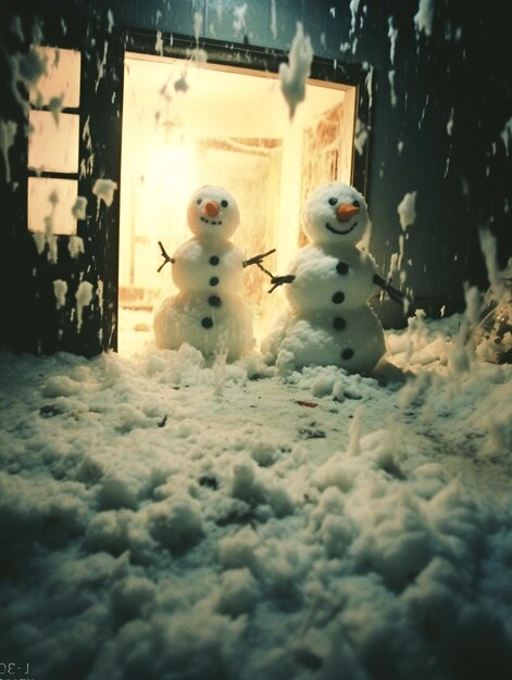 写真 雪だるまの背景