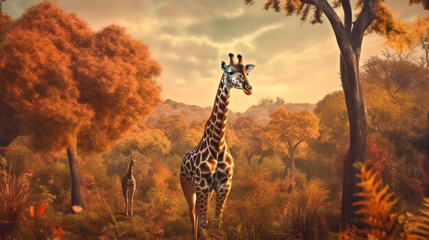 Backdrop for giraffe