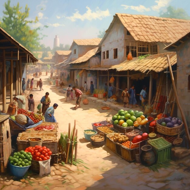 Backdrop for market