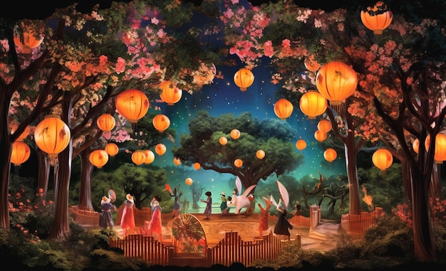 Backdrop for the MidAutumn Festival