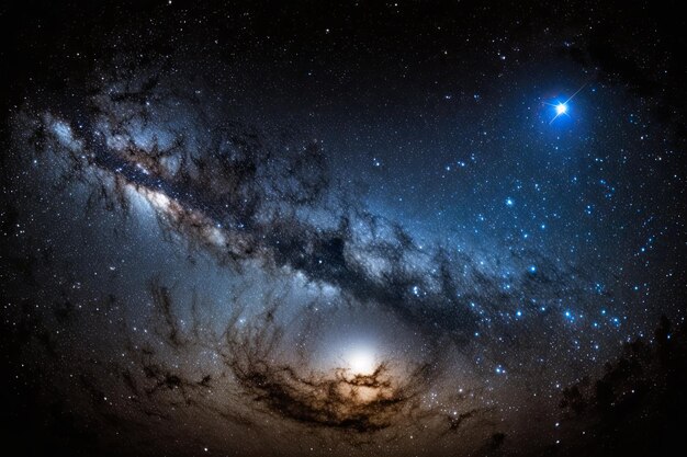 Backdrop of Milky Way and Sars night sky