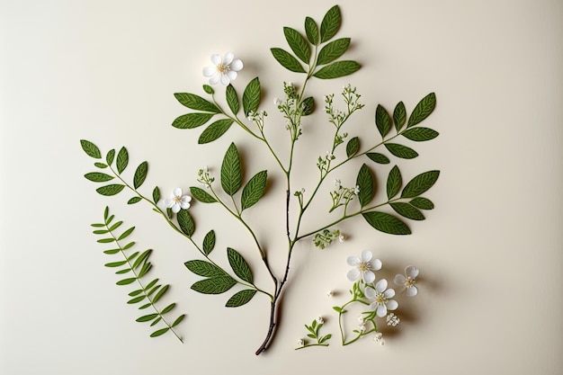 A backdrop of nature a white backdrop with little white flowers