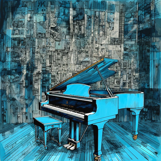 Photo backdrop for piano