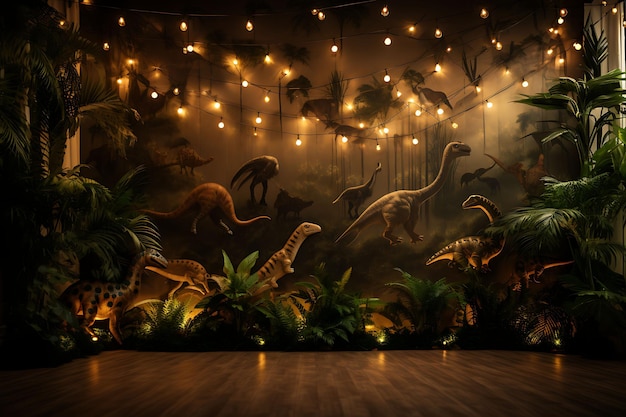 Backdrop of Prehistoric Dinosaur Backdrop Fossils Dinosaur Footprints Fe for Content Creator Stream