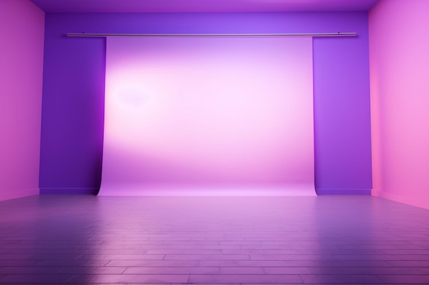 Backdrop purple background room studio with pink gradient spotlight backdrop blurred light