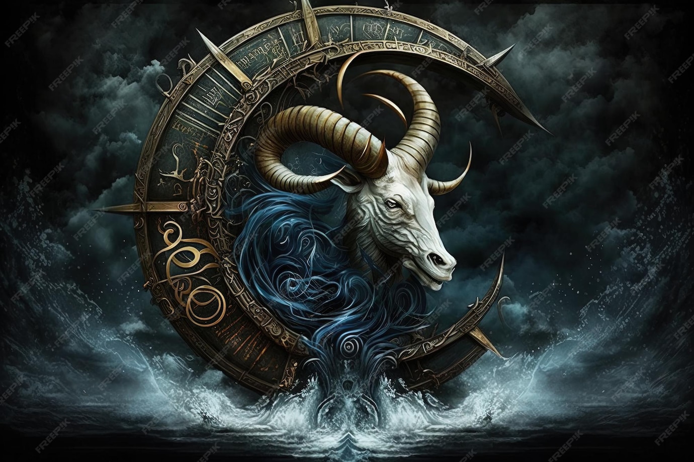 Premium Photo Backdrop of sacred zodiac Capricorn symbols astrology Premium Photo Backdrop of sacred zodiac Capricorn symbols astrology
