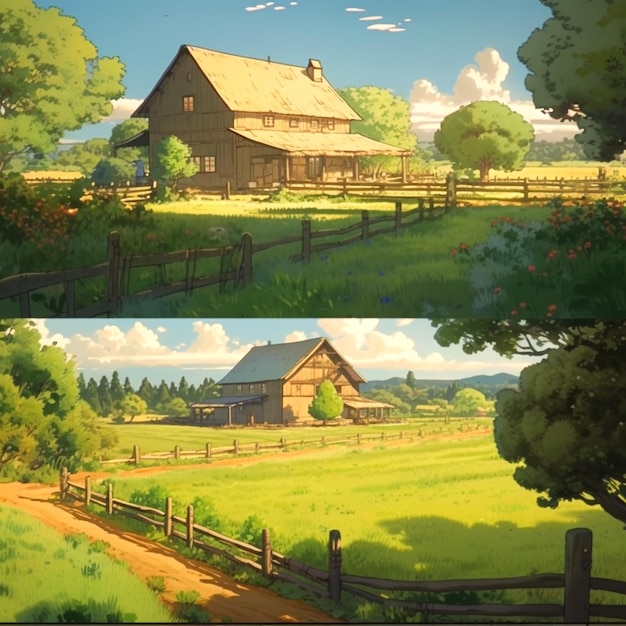 Backdrop in the style of ghibli studio