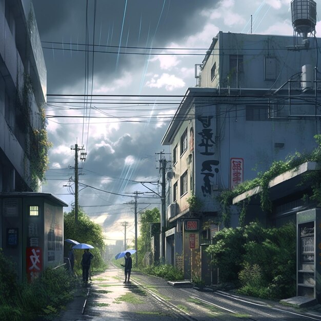 Backdrop in the style of makoto shinkai