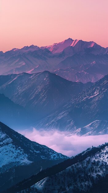 backdrop sunset warm tones in mountains