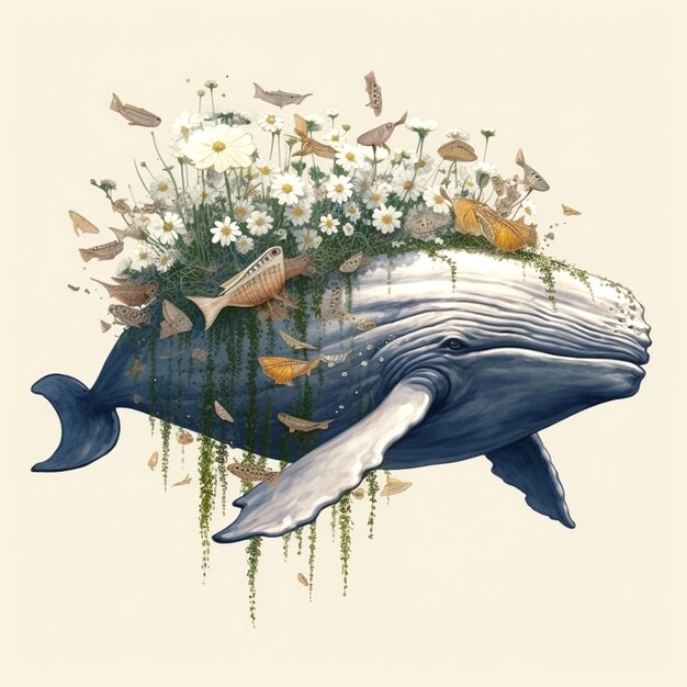 Photo backdrop for whale