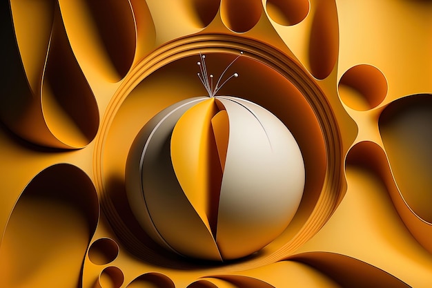 Backdrop with an abstract yellow sphere