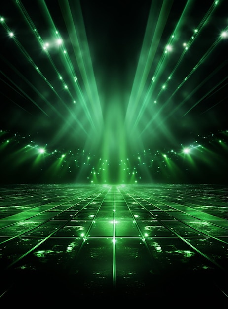 Backdrop With Illumination Of Green Spotlights For Flyers realistic image ultra hd high design