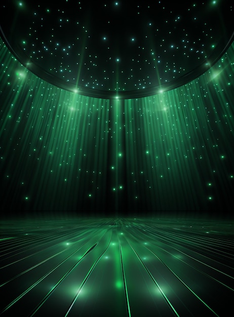 Backdrop With Illumination Of Green Spotlights For Flyers realistic image ultra hd high design