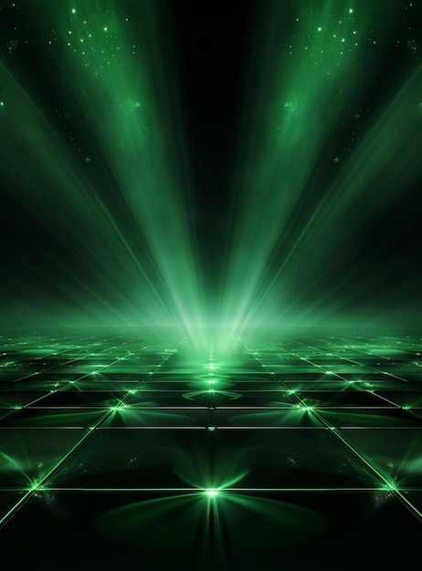 Backdrop With Illumination Of Green Spotlights For Flyers realistic image ultra hd high design