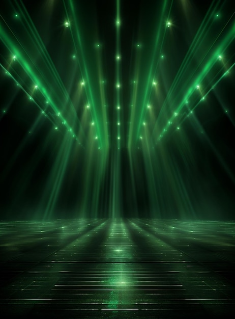 Backdrop With Illumination Of Green Spotlights For Flyers realistic image ultra hd high design