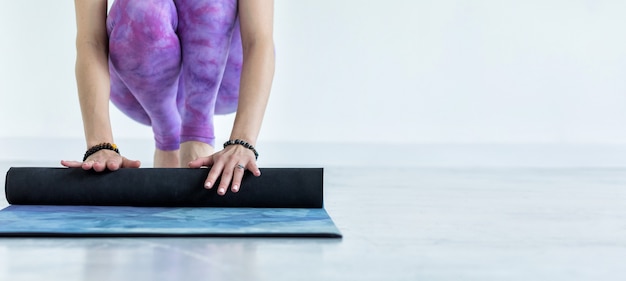 Backdrop of yoga training and fitness.