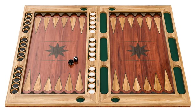 Foto backgammon bordspel 3d weergave