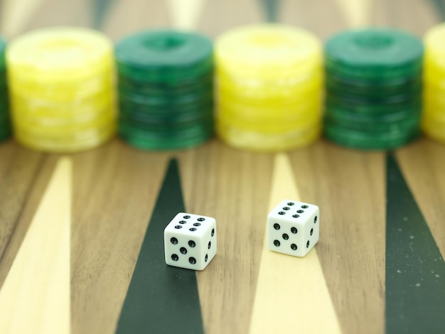 Backgammon set with dice