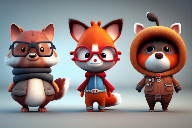 Background of a 3D Cute Animal Costume Character