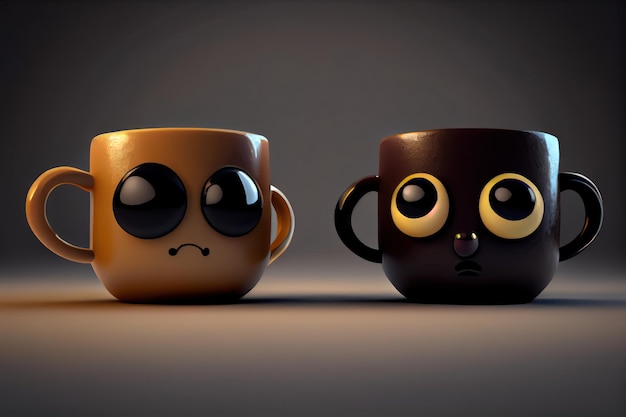 Background of a 3D Cute Coffee Character