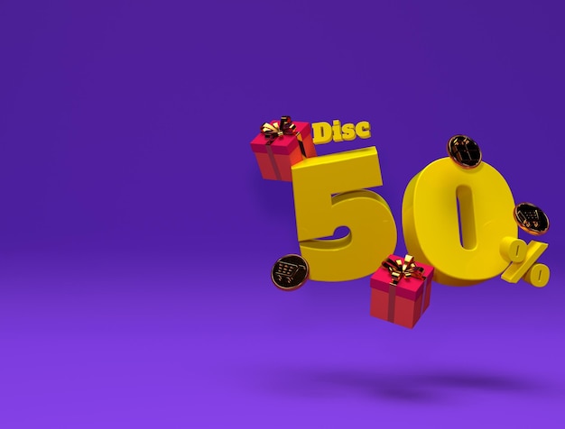 Sfondo 3d sconto 50 percento