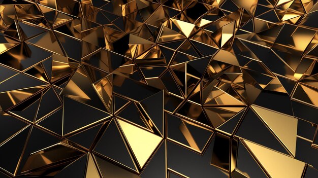 Photo background 3d geometric polygonal gold for desktop and wallpaper