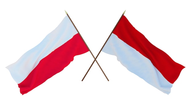 Background 3D render for designers illustrators National Independence Day Flags Poland and Monako