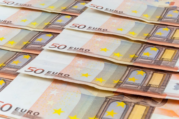 Background of 50 euro banknotes