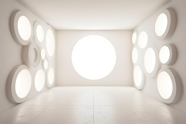 Foto sfondo di architettura astratta bianco edificio circolare illustrazione parete geometrica contemporanea arte design per la tecnologia futuristica