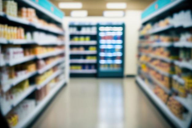 Background of abstract blurred and out of focus department store interior