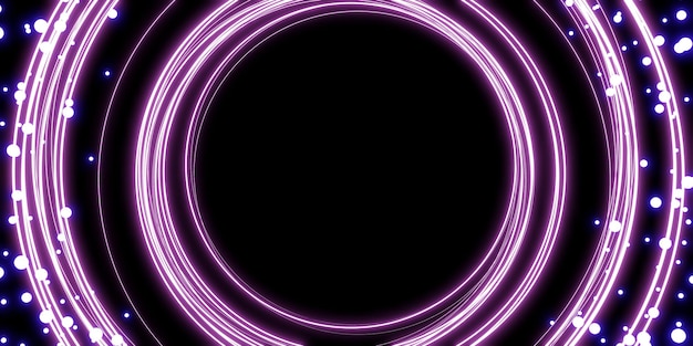 Background abstract circle fluorescent curve purple watercolor sparkle 3d illustration