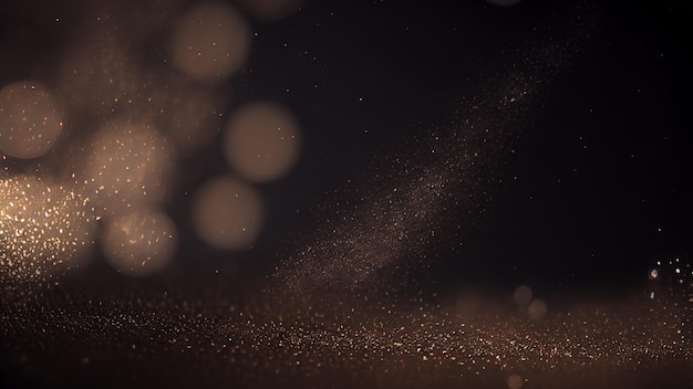 background of abstract glitter lights. gold and black. de focused. banner