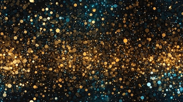 Foto sfondo di luci glitter astratte carta da parati senza cuciture defocused oro blu e nero