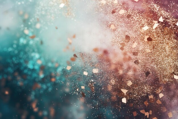 Photo background of abstract glitter lights teal rose gold and charcoal defocused banner ar 32 v 52 job id 01220668e6c2411fa24ca638c1e54746