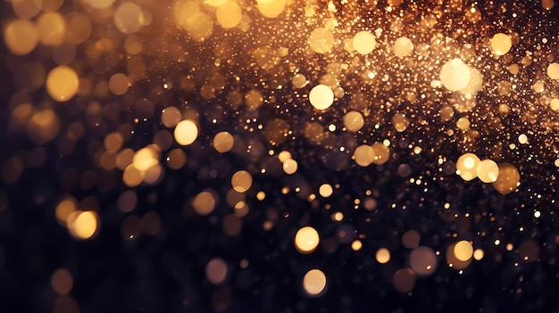 Background abstract golden glitter lights Generative ai design