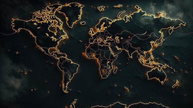 background of abstract map of the worlddark backgroundthe concept of studying the elements of