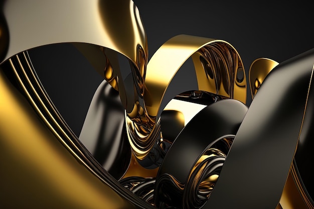 黒と金の抽象的な金属の背景