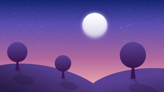 Background Abstract Mountain with the moon wallpaper digital art gradient background