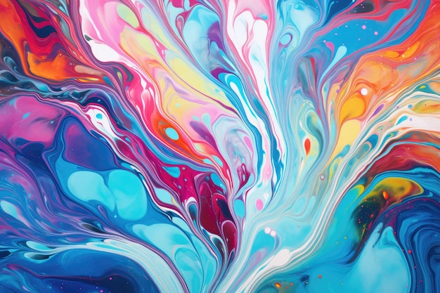 Background of a abstract painting filled with vibrant and diverse colors resembling the patterns an