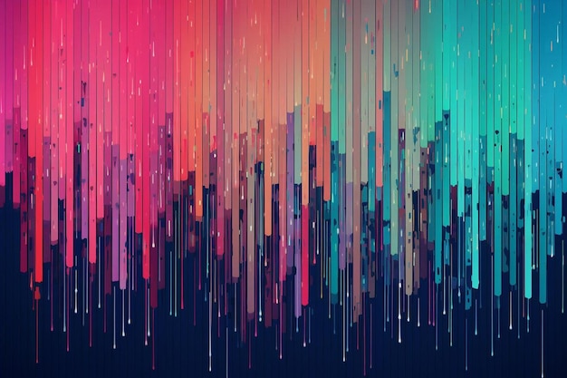 Background abstract pixel rain